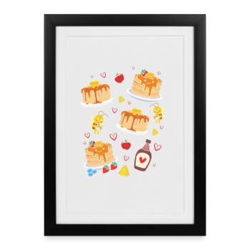 pancake - Framed poster (27 × 37 cm) - black - Front