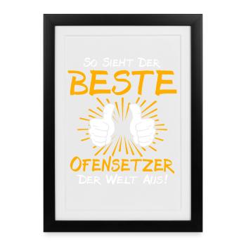Idée cadeau pour un installateur de poêles - Affiche encadrée (27 × 37 cm) - noir - Devant