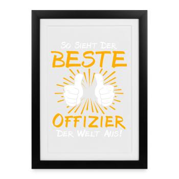 Officer Gift Idea - Framed poster (27 × 37 cm) - black - Front
