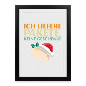 LES FACTEURS LIVRENT DES COLIS, PAS DES CADEAUX - Affiche encadrée (27 × 37 cm) - noir - Devant
