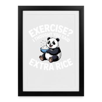 Panda with rice joke - Framed poster (27 × 37 cm) - black - Front