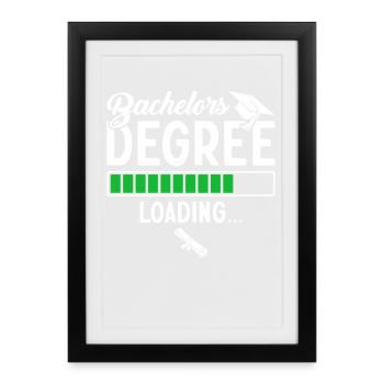 Bachelors Degree Loading - Framed poster (27 × 37 cm) - black - Front