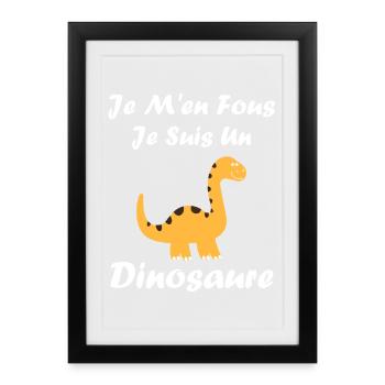 Dino Décomplexé - Affiche encadrée (27 × 37 cm) - noir - Devant