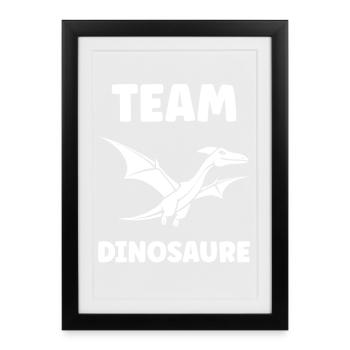 Fliegendes Dinosaurier-Team - Gerahmtes Poster (27 × 37 cm) - Schwarz - Vorne