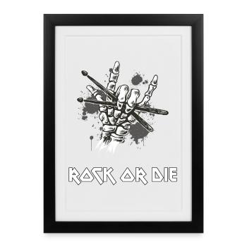 Festival Rock Heavy Metal Rock des Dieux de la Guitare Rock - Affiche encadrée (27 × 37 cm) - noir - Devant