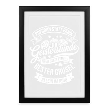 Geisterstunde im Kino - Gerahmtes Poster (27 × 37 cm) - Schwarz - Vorne