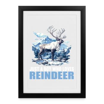 Reindeer Reindeer - Framed poster (27 × 37 cm) - black - Front