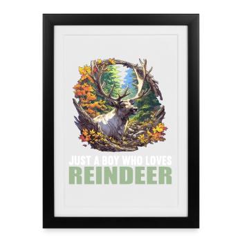 Reindeer Reindeer - Framed poster (27 × 37 cm) - black - Front