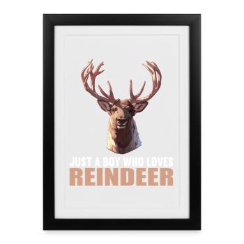 Reindeer Reindeer - Framed poster (27 × 37 cm) - black - Front