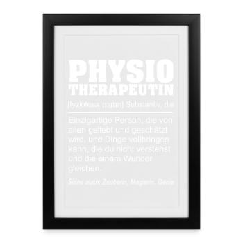 Physiotherapist - Funny definition - Framed poster (27 × 37 cm) - black - Front