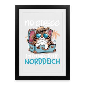 NE T’INQUIÈTE PAS, JE SUIS EN VACANCES À LA - Affiche encadrée (27 × 37 cm) - noir - Devant