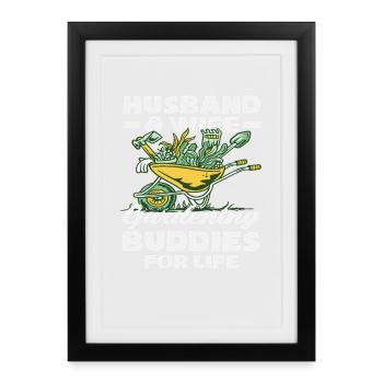 Husband Wife Plant Lover Plants Gardener - Framed poster (27 × 37 cm) - black - Front