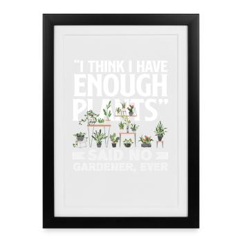Plantes amantes de plantes drôles jardinant - Affiche encadrée (27 × 37 cm) - noir - Devant