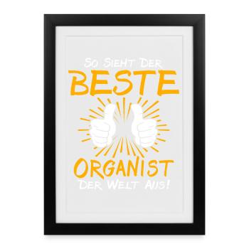 Idée de cadeau pour organiste - Affiche encadrée (27 × 37 cm) - noir - Devant