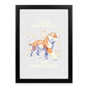 Tiger Loadout: +10 Confidence | Tiger - Framed poster (27 × 37 cm) - black - Front