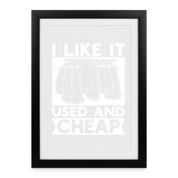 Thrift Shop I Like It Used & Cheap Love Thrifting - Framed poster (27 × 37 cm) - black - Front