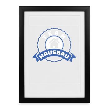 Emblème de la construction de la maison d’équipe - Affiche encadrée (27 × 37 cm) - noir - Devant
