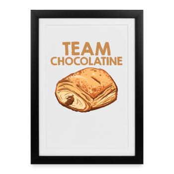 Team Chocolatine Pain au Chocolat Bakery - Framed poster (27 × 37 cm) - black - Front