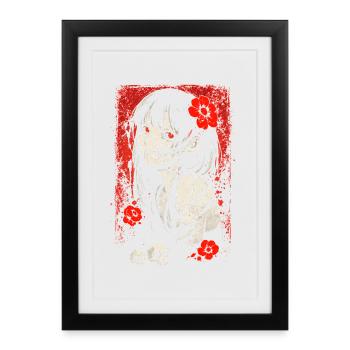 Japanese Horror Anime Girl Creepy Goth - Framed poster (27 × 37 cm) - black - Front