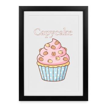 Capycake Cupcake with Capybara Sprinkles - Framed poster (27 × 37 cm) - black - Front