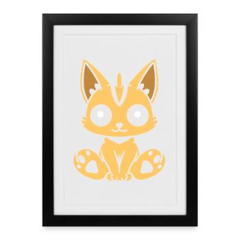 caracal - Framed poster (27 × 37 cm) - black - Front