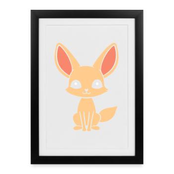 fennec - Affiche encadrée (27 × 37 cm) - noir - Devant