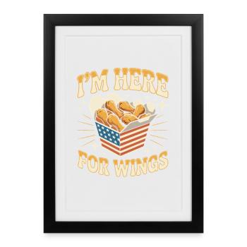 Ailes de poulet BBQ Fast-food Humour - Affiche encadrée (27 × 37 cm) - noir - Devant