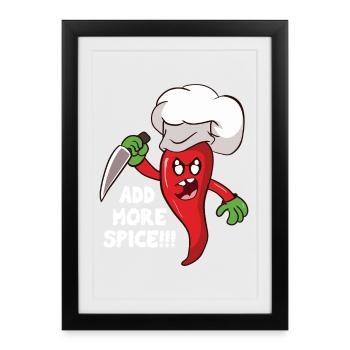 Plus d’assaisonnement Cuisinier chili - Affiche encadrée (27 × 37 cm) - noir - Devant