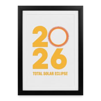 2026 Total Solar Eclipse Path Retro - Framed poster (27 × 37 cm) - black - Front