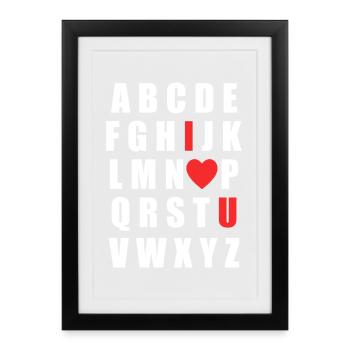 Valentine's Day Design – Romantic Gift Love - Framed poster (27 × 37 cm) - black - Front