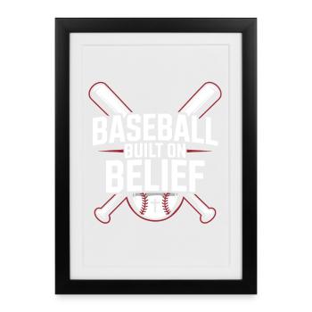 Christian Baseball Player Bible Faith Jesus Christ - Framed poster (27 × 37 cm) - black - Front