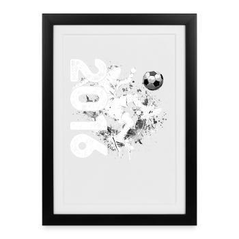 10. Geburtstag Jahrgang 2016 10 Jahre Fußball - Gerahmtes Poster (27 × 37 cm) - Schwarz - Vorne