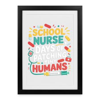 Schulkrankenschwester Patchwork Minis - Gerahmtes Poster (27 × 37 cm) - Schwarz - Vorne