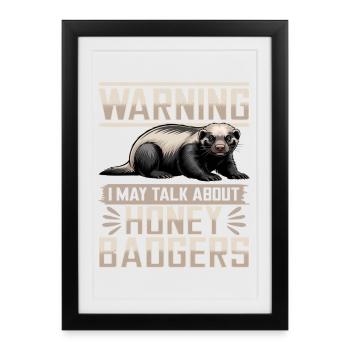 Blaireau drôle - Affiche encadrée (27 × 37 cm) - noir - Devant