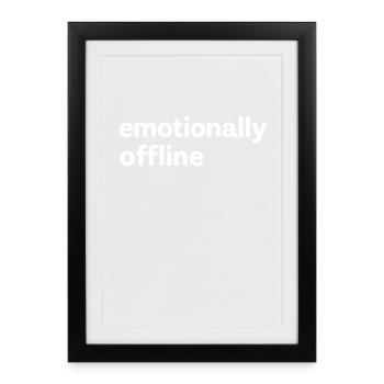 Introverti Minimaliste Émotionnellement hors ligne - Affiche encadrée (27 × 37 cm) - noir - Devant