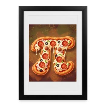 Pi Shape Pizza - Framed poster (27 × 37 cm) - black - Front