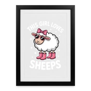 Dictons moutons Moutons Cadeau drôle de mouton - Affiche encadrée (27 × 37 cm) - noir - Devant