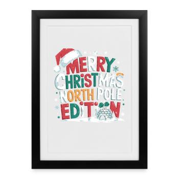 Merry Christmas North Pole Edition Funnier - Framed poster (27 × 37 cm) - black - Front