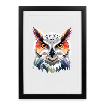 Snowy Owl White Owl Owl Owl Owl Snow Owl - Framed poster (27 × 37 cm) - black - Front