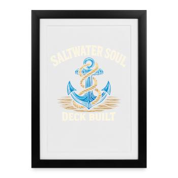 Cadeau de navigation pour le travail de matelot en mer - Affiche encadrée (27 × 37 cm) - noir - Devant