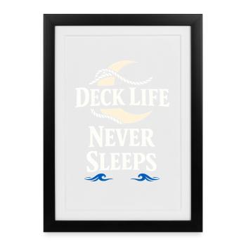 Cadeau de navigation pour le travail de matelot en mer - Affiche encadrée (27 × 37 cm) - noir - Devant