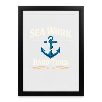 Cadeau de navigation pour le travail de matelot en mer - Affiche encadrée (27 × 37 cm) - noir - Devant