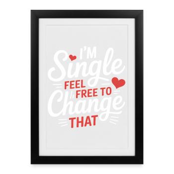 Paroles de célibataires Cadeaux de célibataires drôles - Affiche encadrée (27 × 37 cm) - noir - Devant