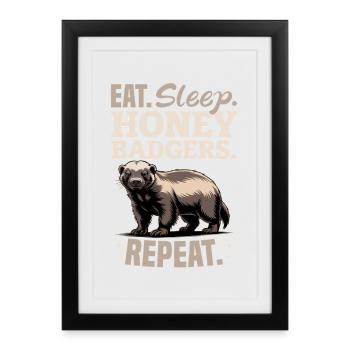 Funny Honey Badger - Framed poster (27 × 37 cm) - black - Front