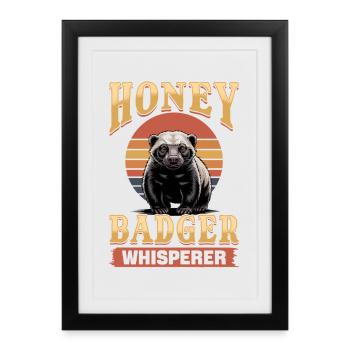 Blaireau drôle - Affiche encadrée (27 × 37 cm) - noir - Devant