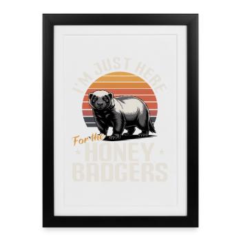 Blaireau drôle - Affiche encadrée (27 × 37 cm) - noir - Devant