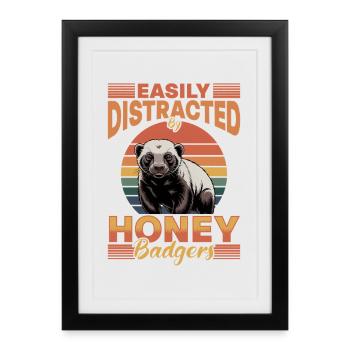 Funny Honey Badger - Framed poster (27 × 37 cm) - black - Front