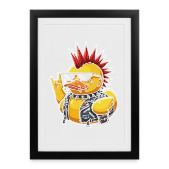 Punkente with spike sunglasses - Framed poster (27 × 37 cm) - black - Front