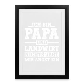 I'm a dad and farmer Spruch - Framed poster (27 × 37 cm) - black - Front