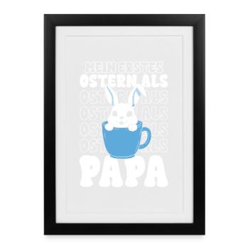 Le lapin de Pâques dans Mug Dad - Affiche encadrée (27 × 37 cm) - noir - Devant